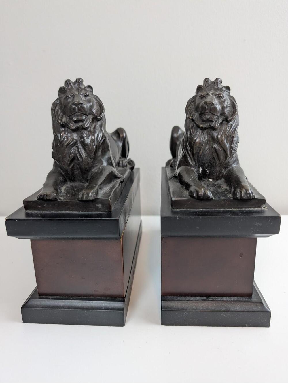 Vintage 1999 Bronze Patience & Fortitude New York Public Library Lions Bookends